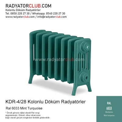 Kdr-4-28 Kolonlu Ayaklı Döküm Radyatör, Ral 6033 |  8 Kolon Kdr-4-28 Kolonlu Ayaklı Döküm Radyatör, Ral 6033 |  8 Kolon